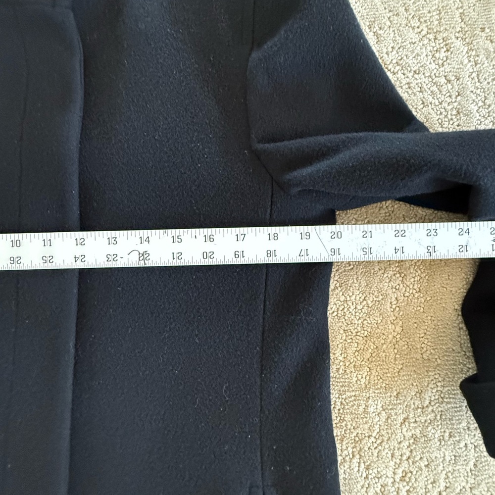 Jaeger Black Wool Coat 8 Made in Great Britain Minimalist - Picture 6 of 8